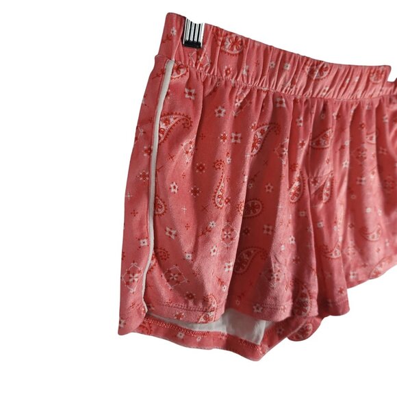 Art Class Pajama Lounge Set Pink Size 10 Large Button Top Pull On Shorts Paisley - Picture 8 of 11